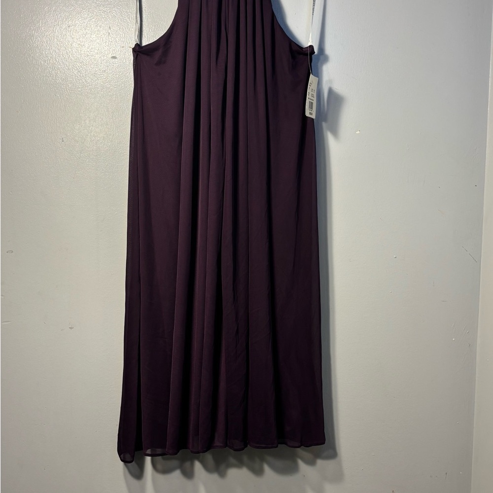 David's Bridal Purple Halter Pleated Sundress‎